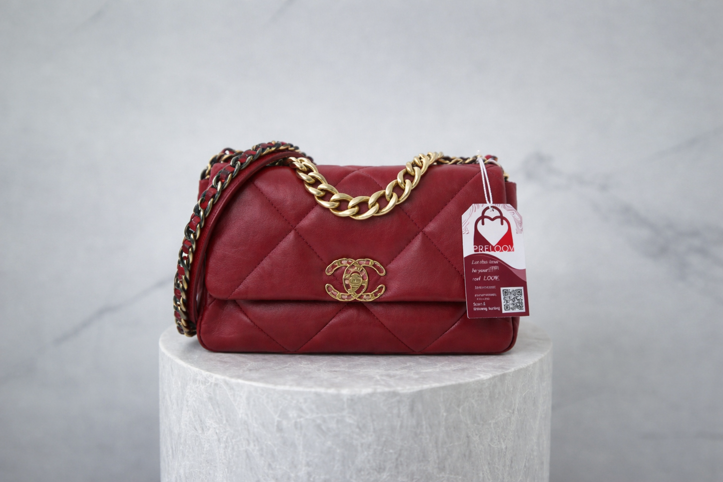 Chanel 19 Flap Bag Medium Red Goatskin