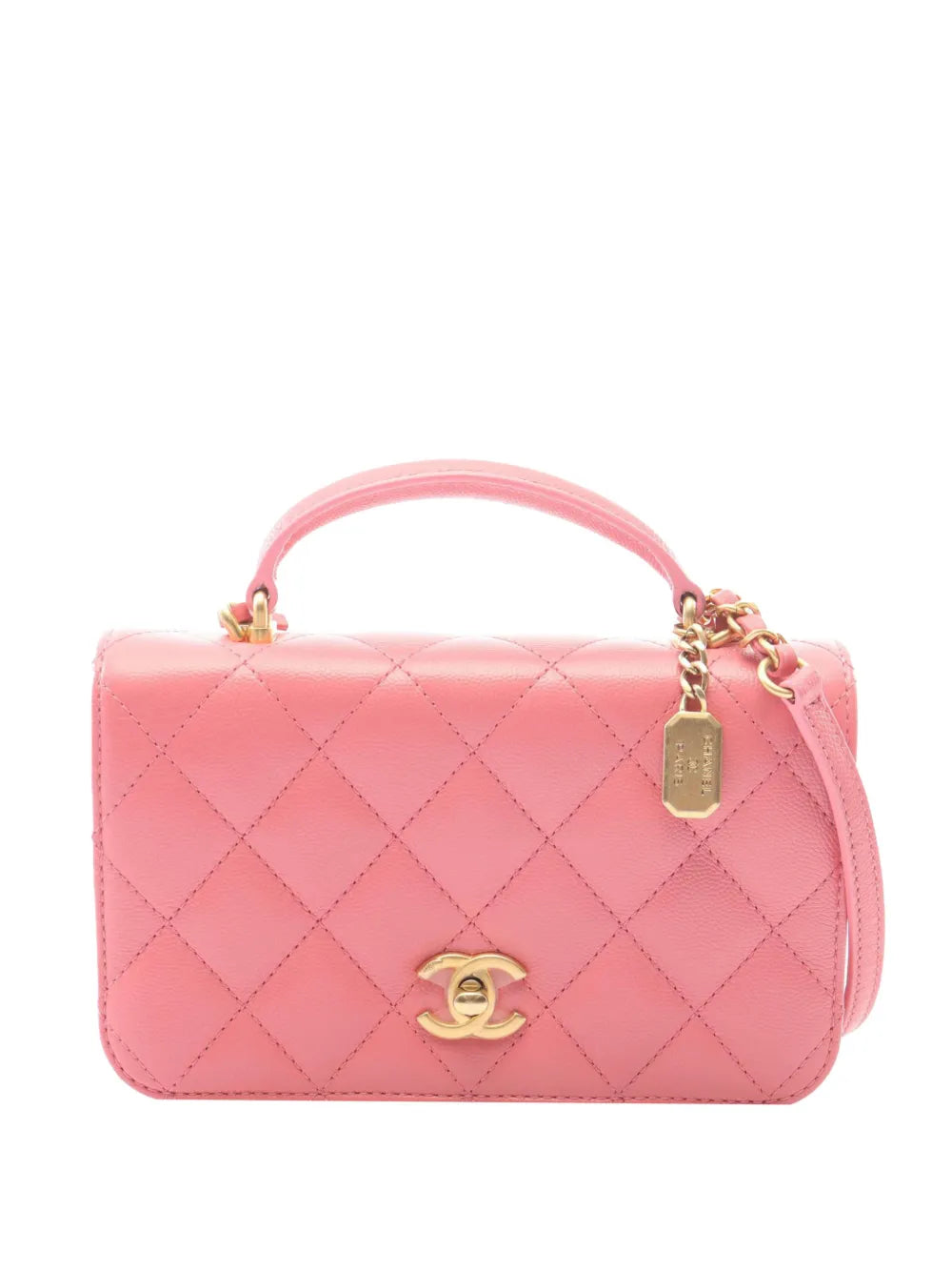 Chanel CC Caviar Flap Mini Top Handle Bag Pink Caviar Leather Quilted 2021–2026 – PRELOOV