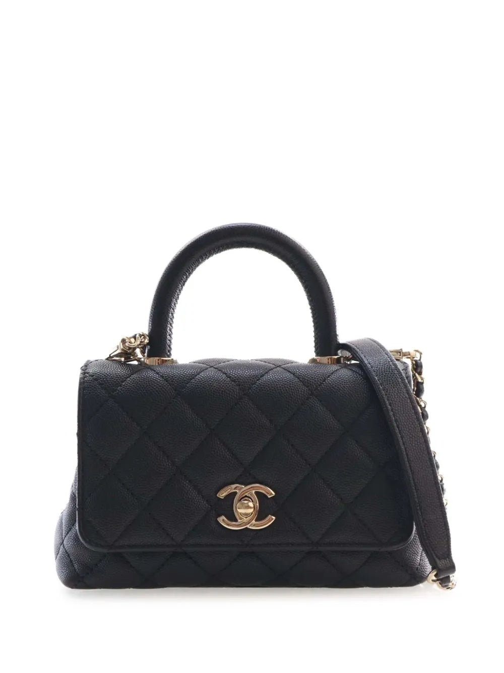 Chanel Caviar Coco Mini Top Handle Bag Black Caviar Leather Quilted 2021–2026 – PRELOOV
