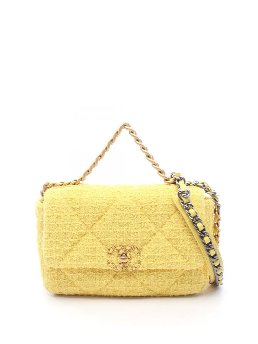 Chanel 19 Flap Medium Tweed Bag Yellow Fabric Quilted 2021–2026 – PRELOOV