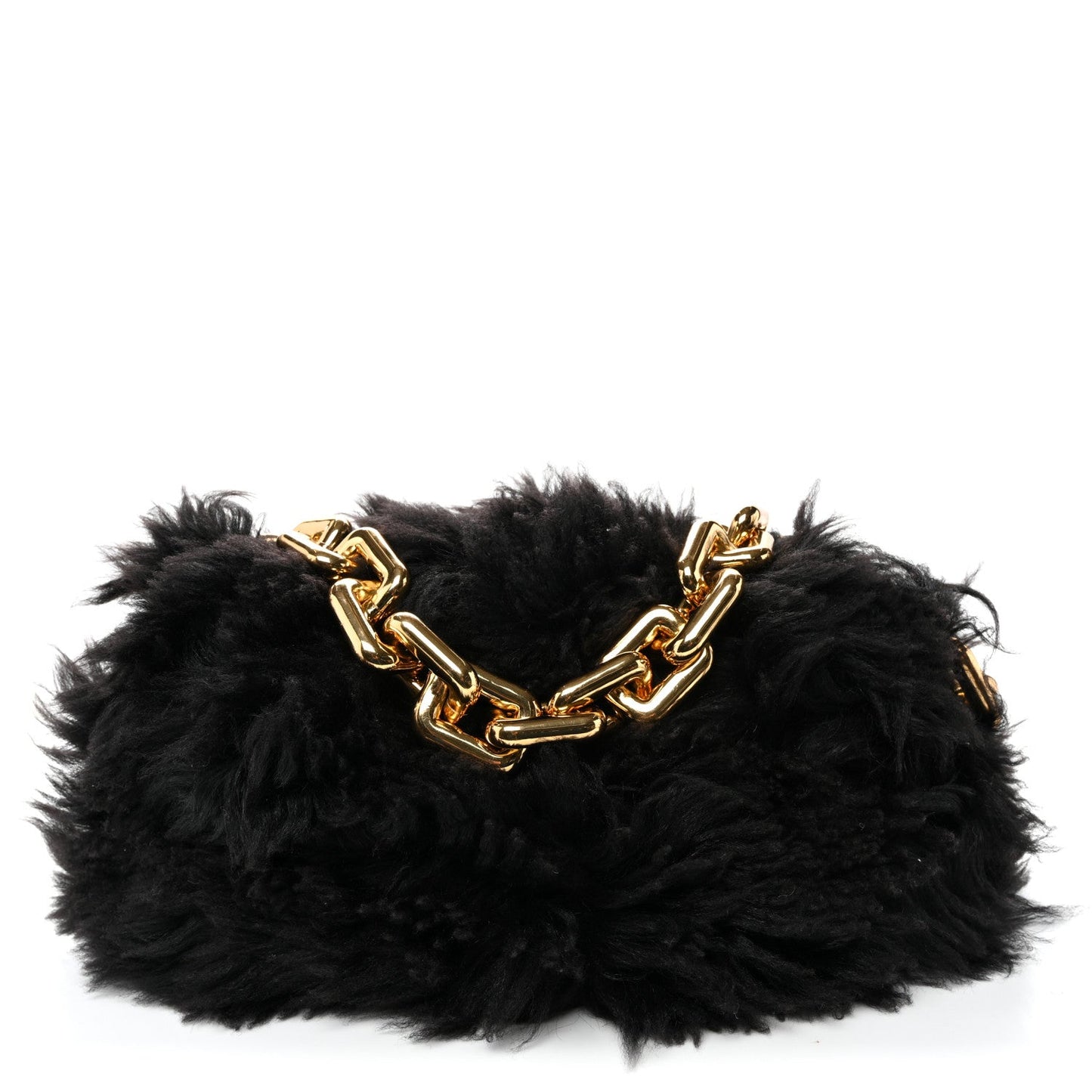Bottega Veneta Shearling Lambskin The Pouch Chain Black 2026 PRELOOV foto 1