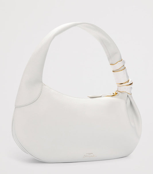 Schiaparelli Calfskin Soufflé Baguette Shoulder Bag White – PRELOOV