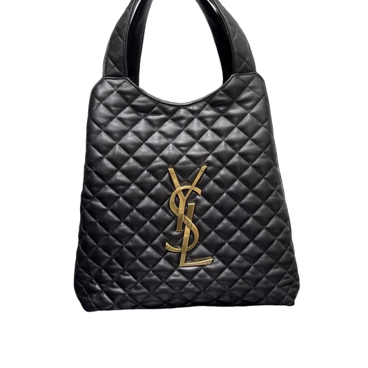 Saint Laurent Quilted Tote Bag Black Preloved Designer Shoulder Bag