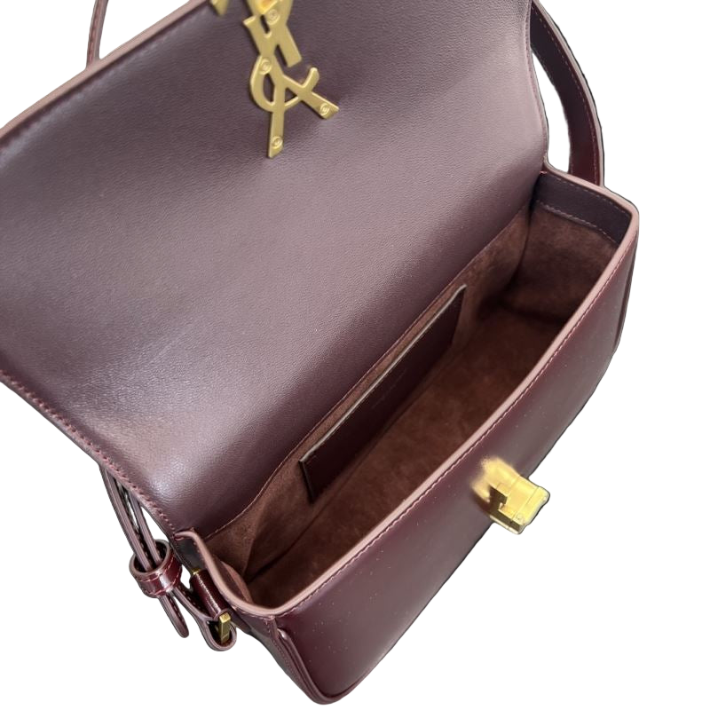 Saint Laurent Solferino Mini Schoudertas Bordeaux – Leren Designer Tas