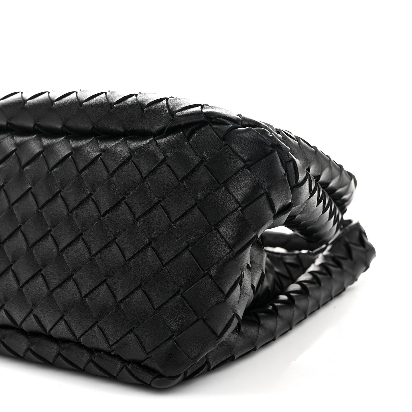 Bottega Veneta Small Campana Shoulder Bag Black Nappa Intrecciato – PRELOOV