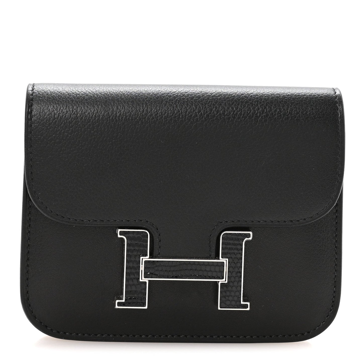Hermès Constance Slim Wallet Black Lizard - PRELOOV