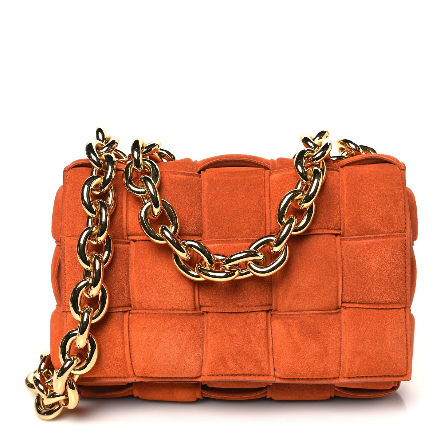 Bottega Veneta Suede Maxi Intrecciato Padded Chain Cassette Crossbody Bag Maple 2026 PRELOOV foto 1