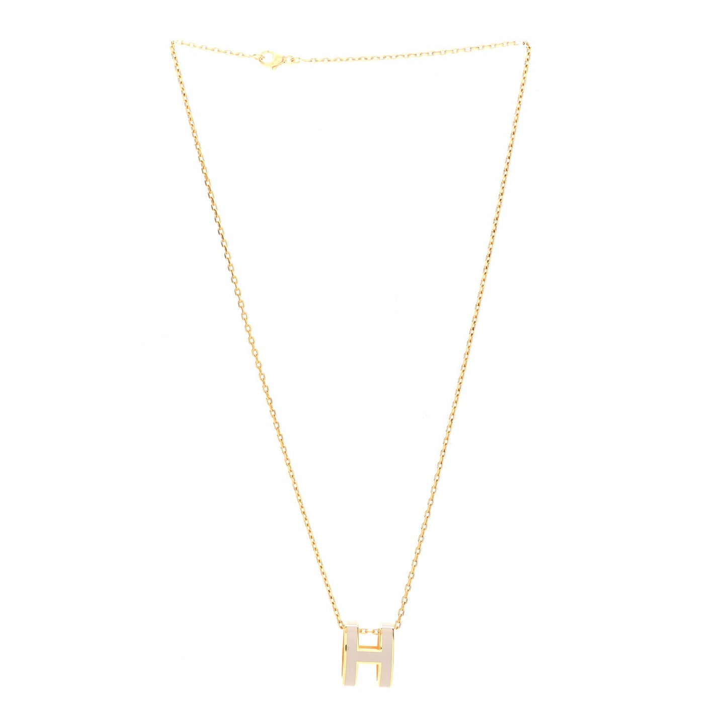 Hermes Pop H Pendant Necklace Marron Glace Rose Gold image 3