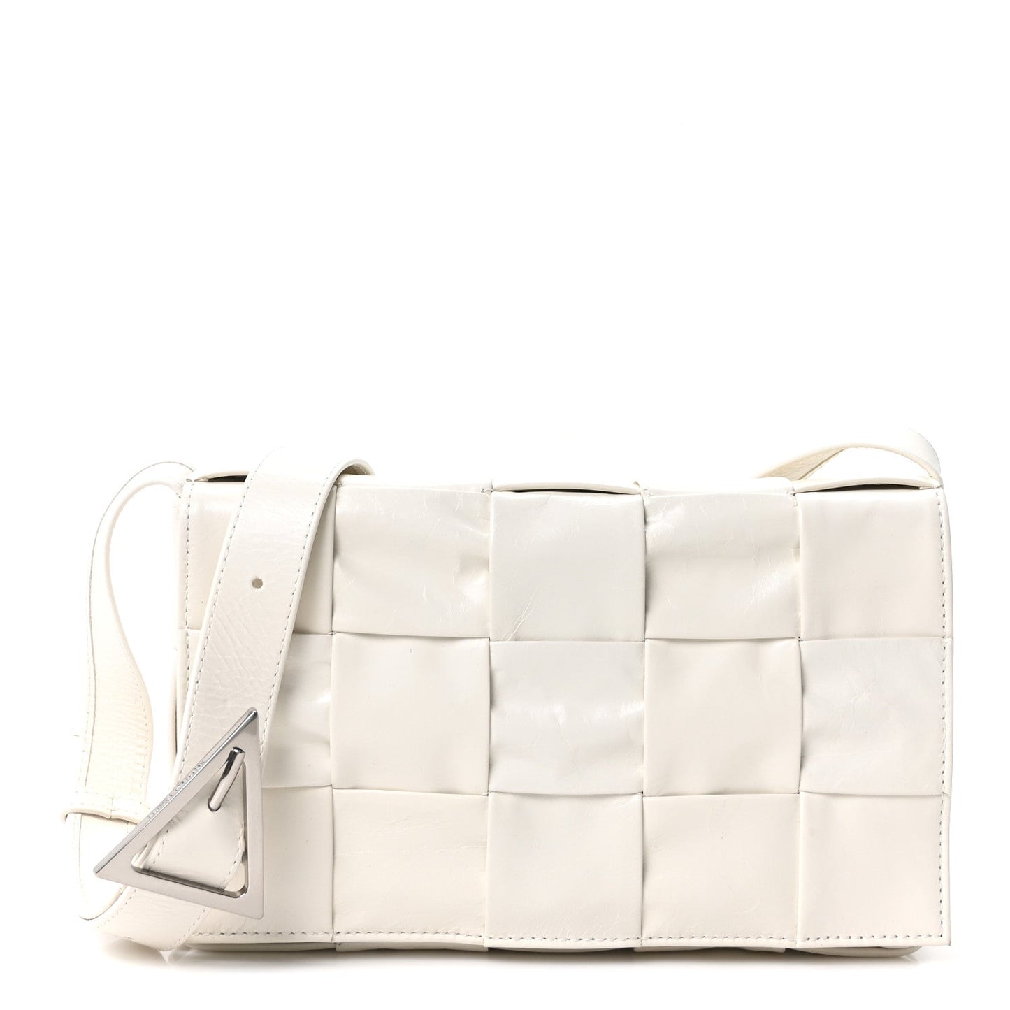 Bottega Veneta Patent Maxi Intrecciato Cassette Crossbody Bag White 2026 PRELOOV foto 1