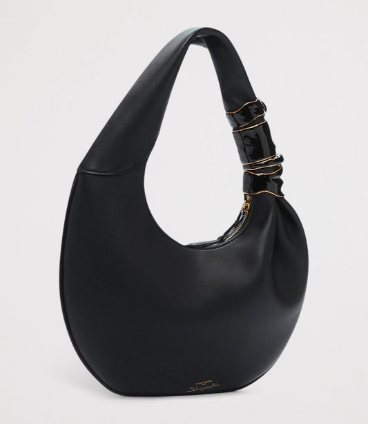 Schiaparelli Small Calfskin Souffle Shoulder Bag Black – PRELOOV