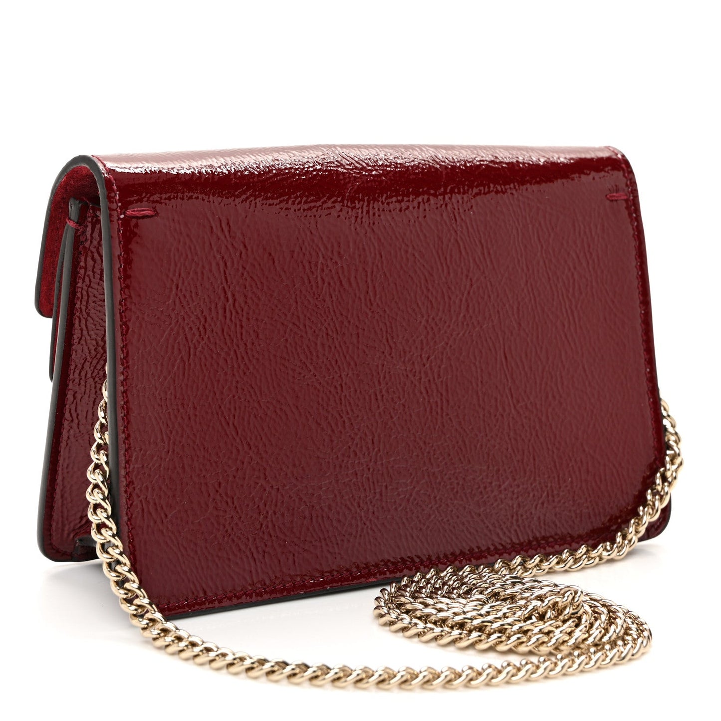 Gucci Mini Dionysus Shoulder Bag Rosso Ancora Red Crinkled Patent image 3
