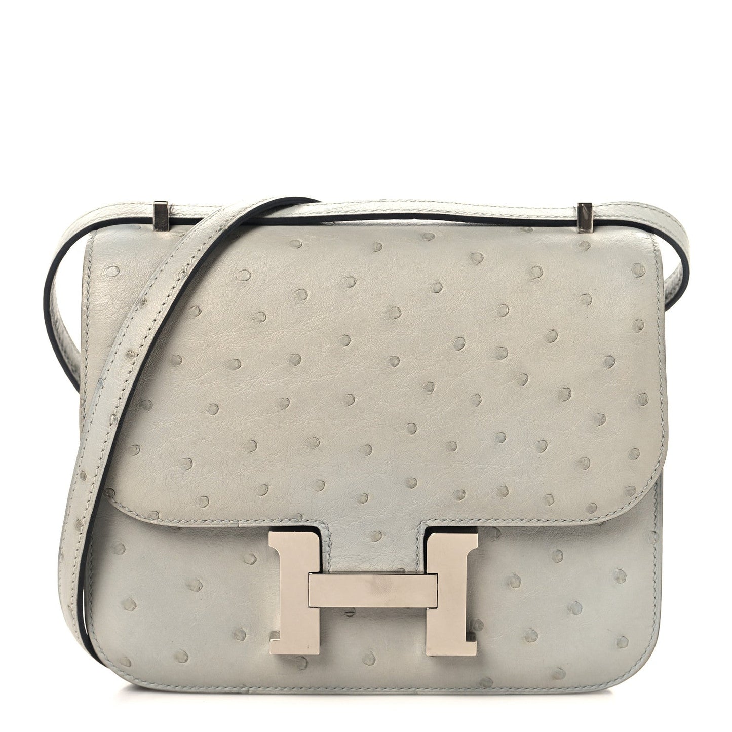 Hermès Ostrich Constance 18 Bleu Glacier