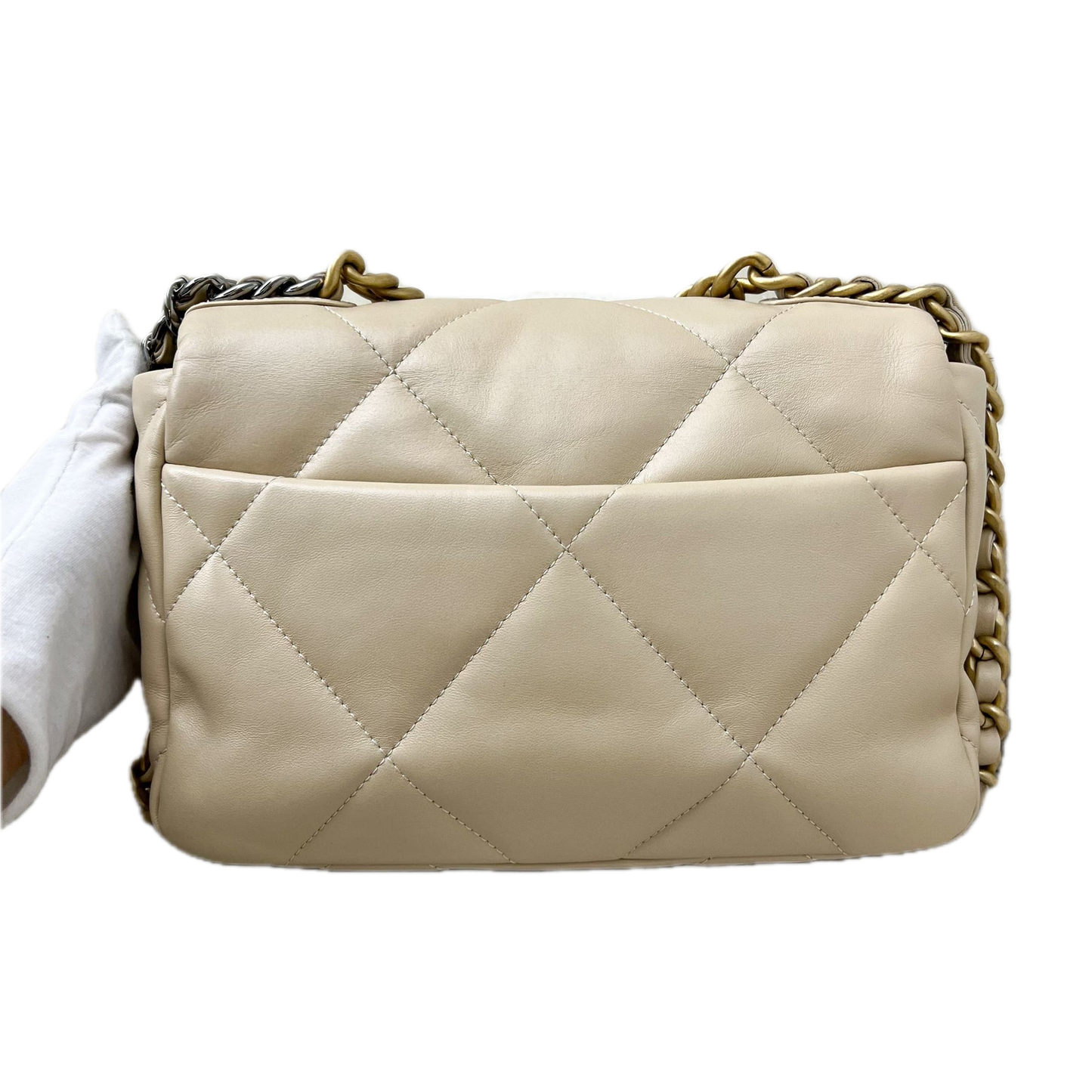Chanel 19 Small Flap Bag Beige – Lamsleren Schoudertas met Mixed Hardware