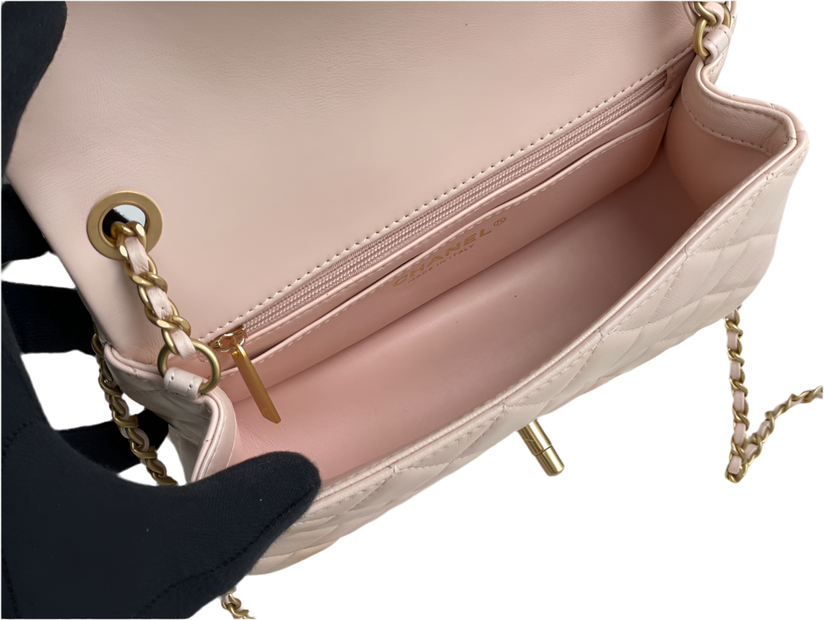 Chanel Mini Rectangular Flap Bag 19K pink