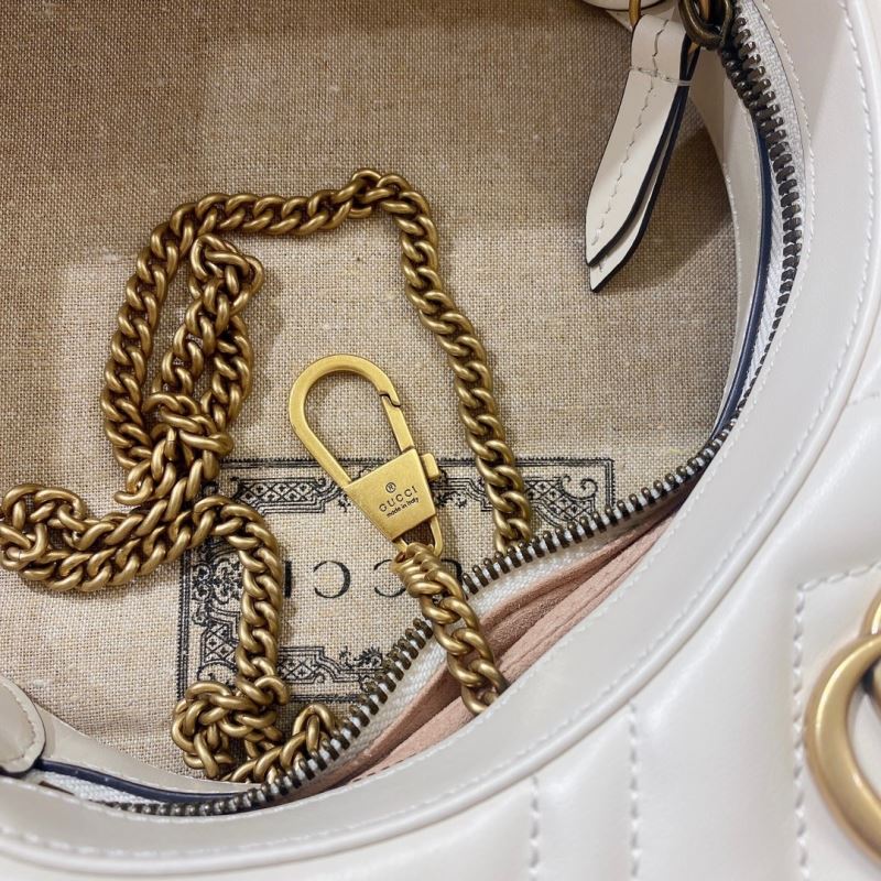 Gucci GG Marmont Mini Half Moon Shoulder Bag White Preloved Designer Bag