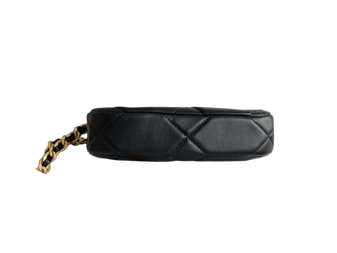Chanel 90 Clutch 2025 – Shiny Black Lambskin met Gold, Silver & Ruthenium-Finish Metaal schoudertas