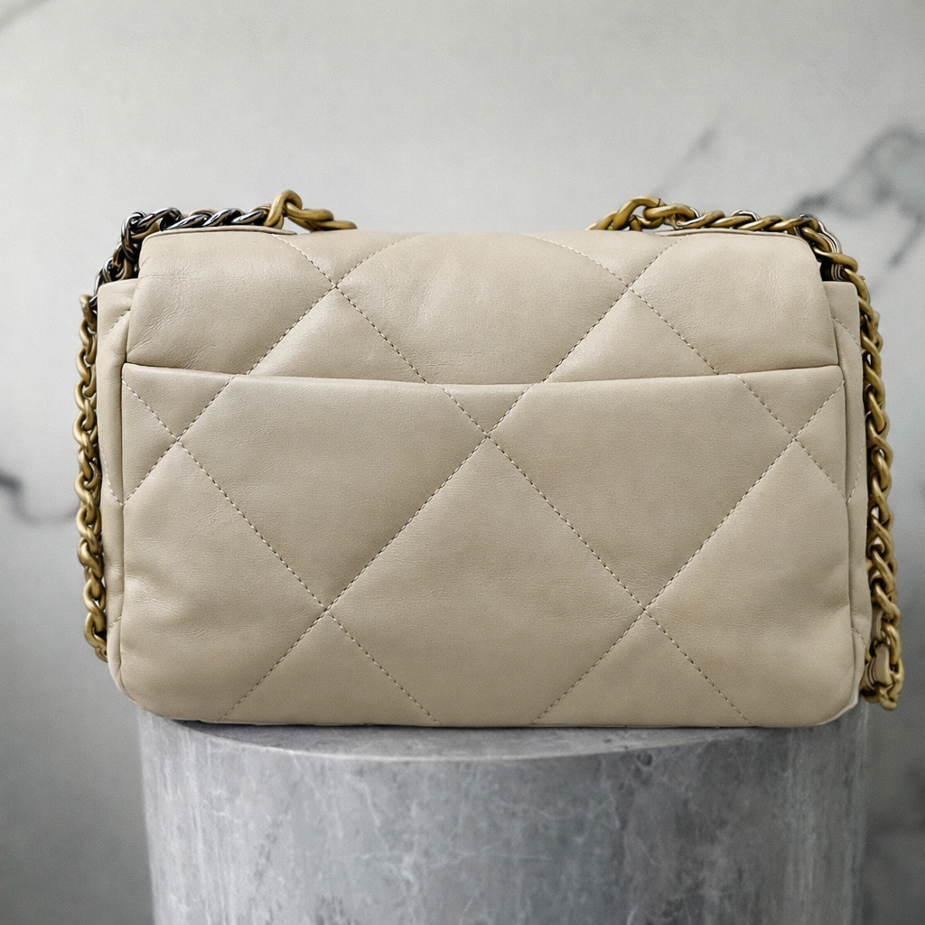 Chanel 19 Flap Bag Cream Gold Hardware Small – PRELOOV 2025