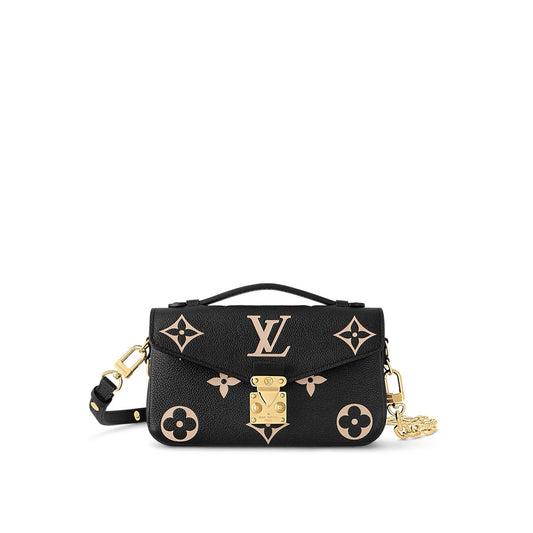 LLouis Vuitton Pochette Métis East-West Noir/Beige Monogram Empreinte (M46596)