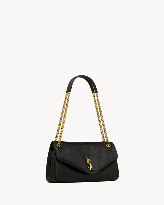 Saint Laurent Calypso Medium Schoudertas Zwart Grained Lambskin
