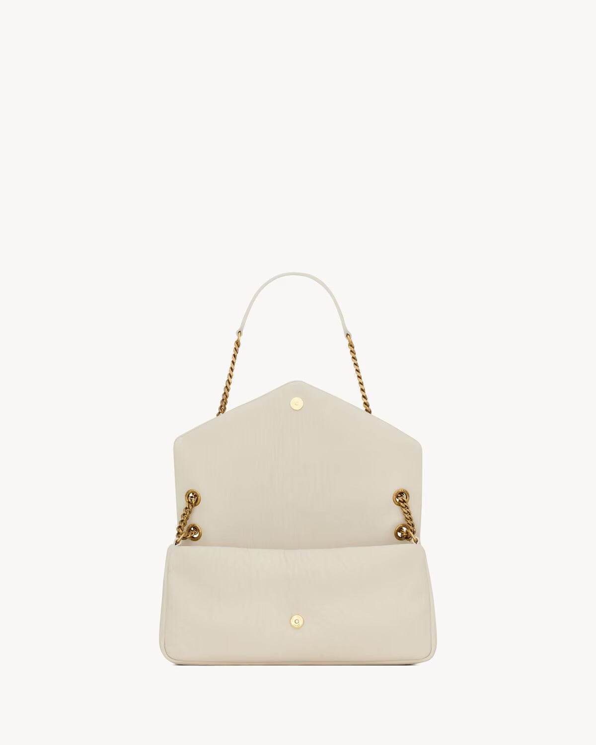 Saint Laurent Calypso Medium Schoudertas Blanc Vintage