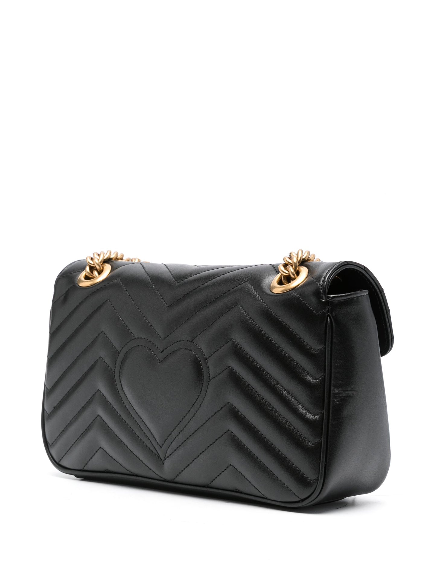 Gucci Marmont Small Black Matelassé Chevron Leather