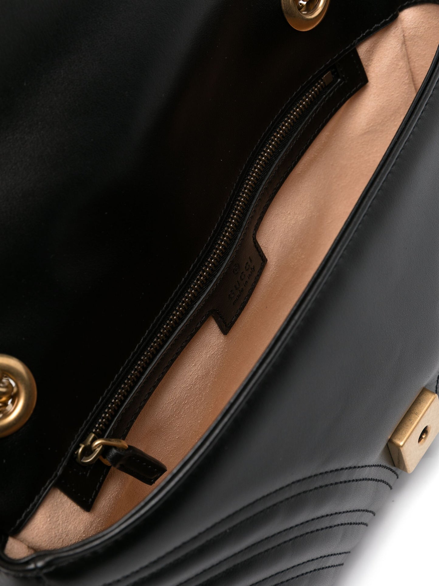 Gucci Marmont Small Black Matelassé Chevron Leather