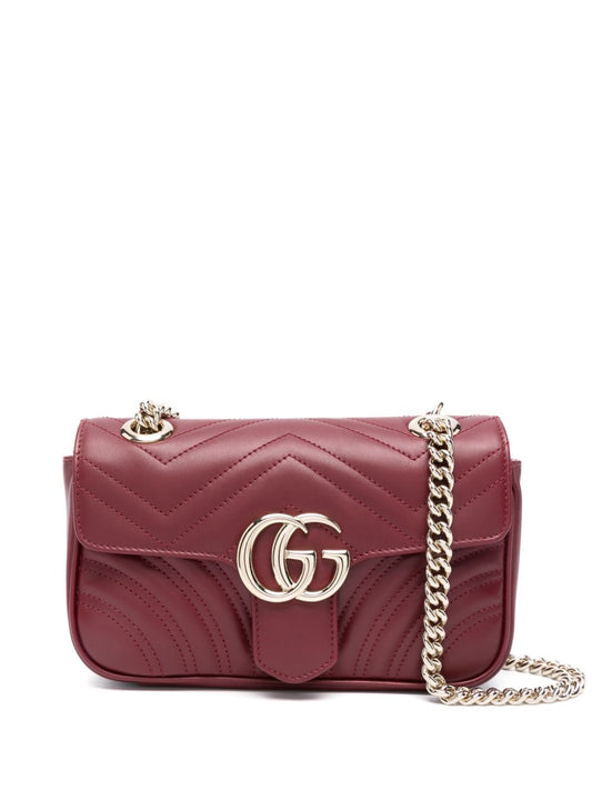 Gucci Marmont Small Rosso Ancora Matelassé Chevron Leather