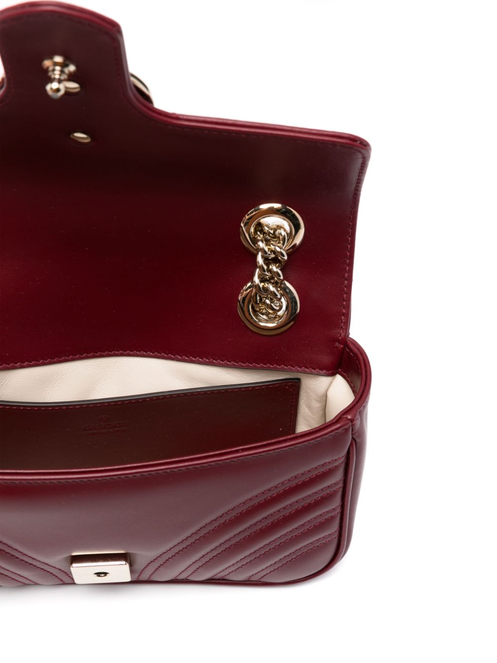 Gucci Marmont Small Rosso Ancora Matelassé Chevron Leather