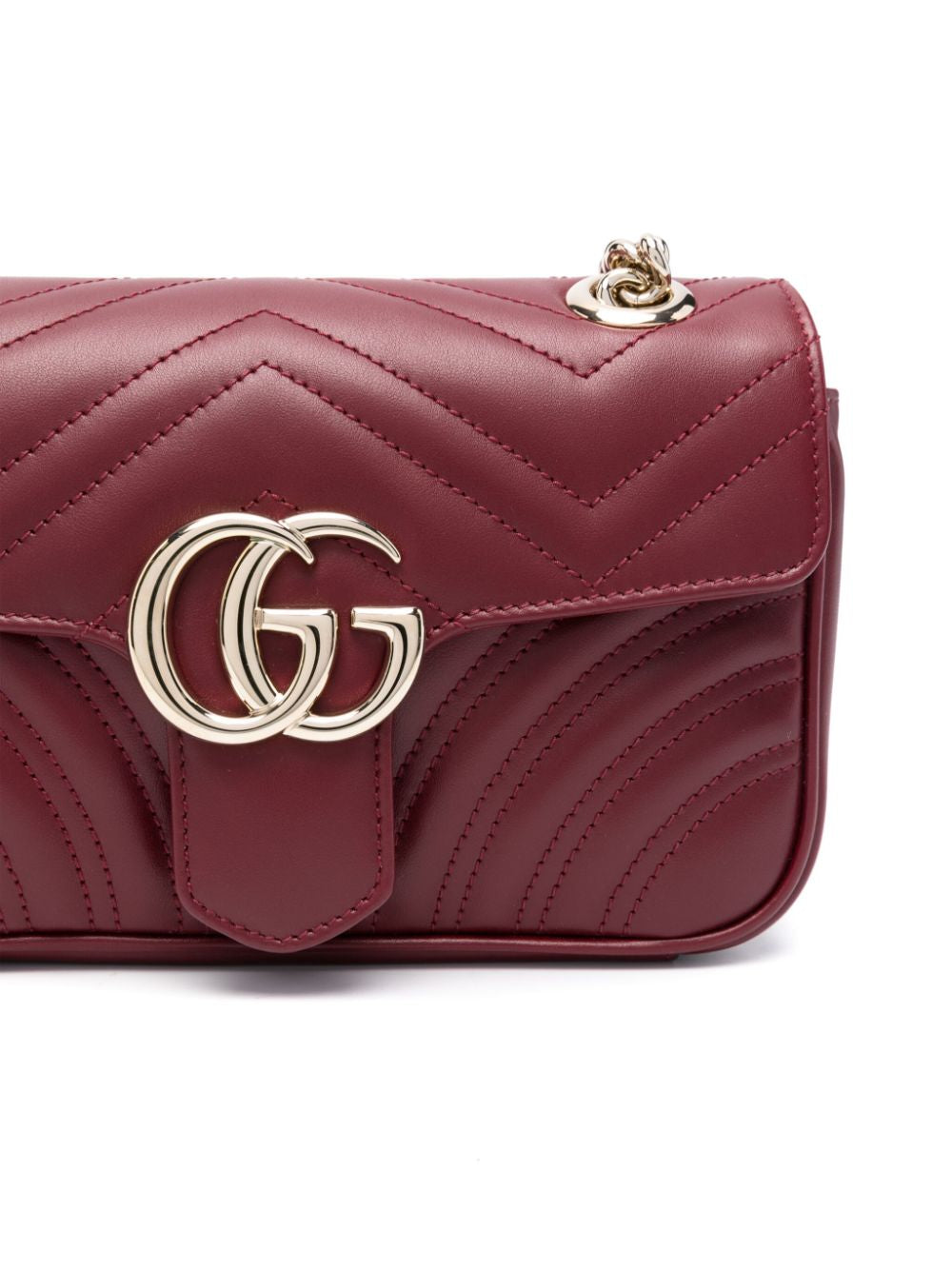 Gucci Marmont Small Rosso Ancora Matelassé Chevron Leather