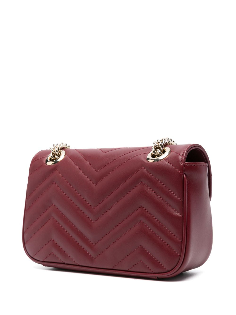 Gucci Marmont Small Bag Rosso Ancora Matelassé Chevron Leather