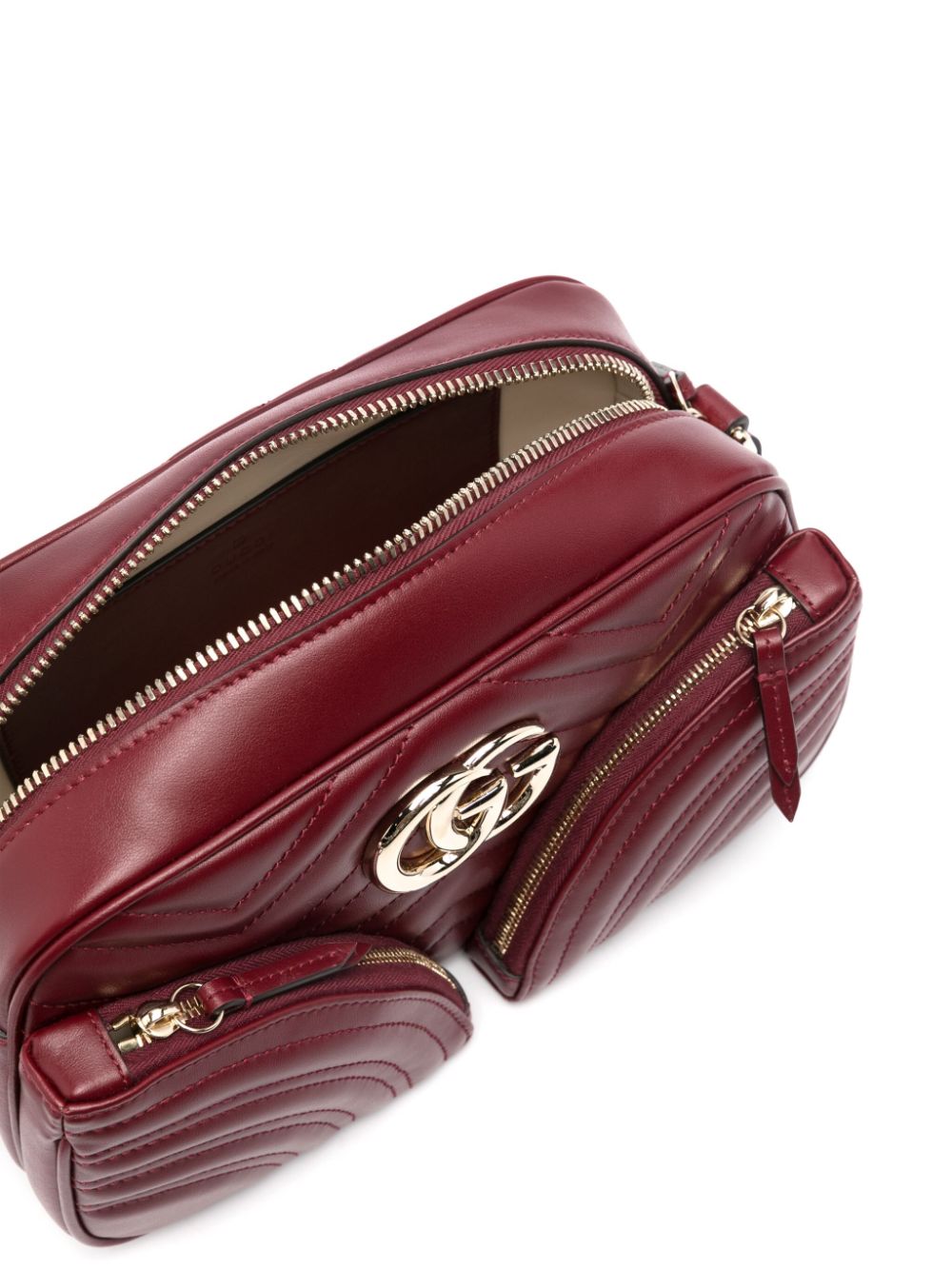 Gucci Marmont Small Bag Rosso Ancora Matelassé Chevron Leather