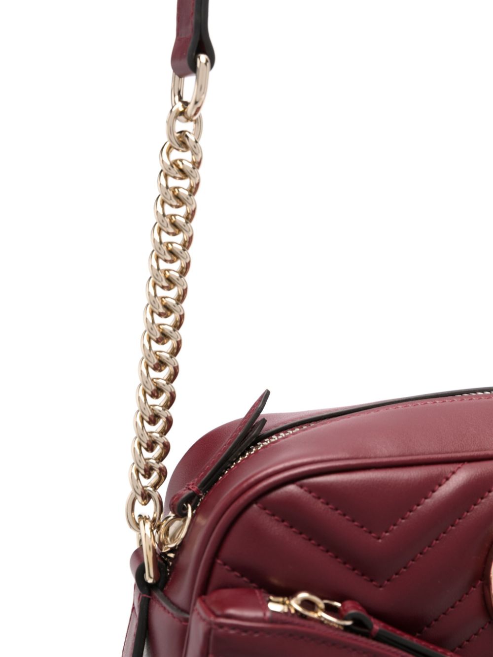 Gucci Marmont Small Bag Rosso Ancora Matelassé Chevron Leather
