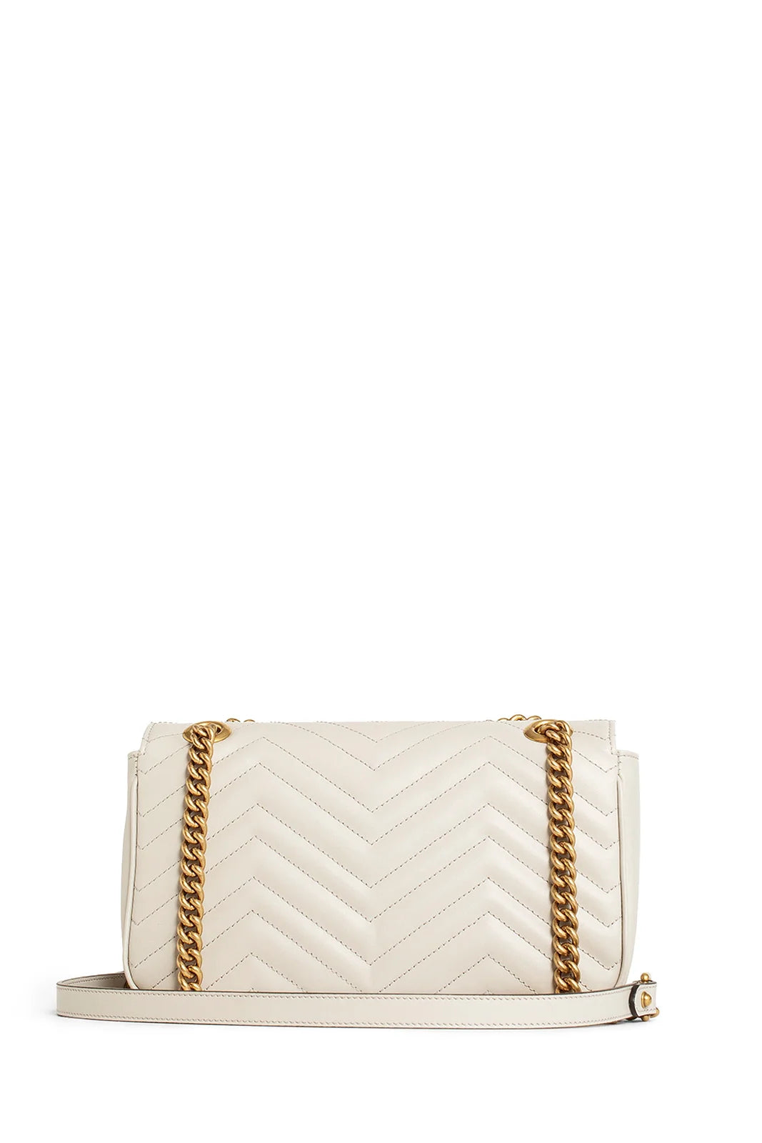 Gucci Marmont Small White Matelassé Chevron Leather