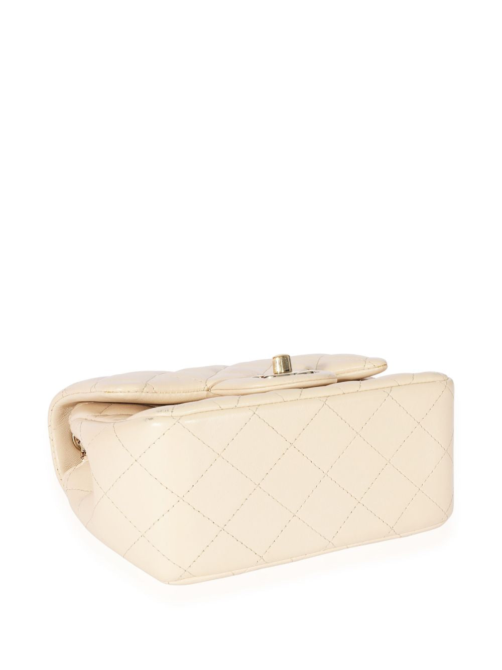 Chanel Classic Flap Crossbody Handbag White Cream Lambskin 2021 Medium