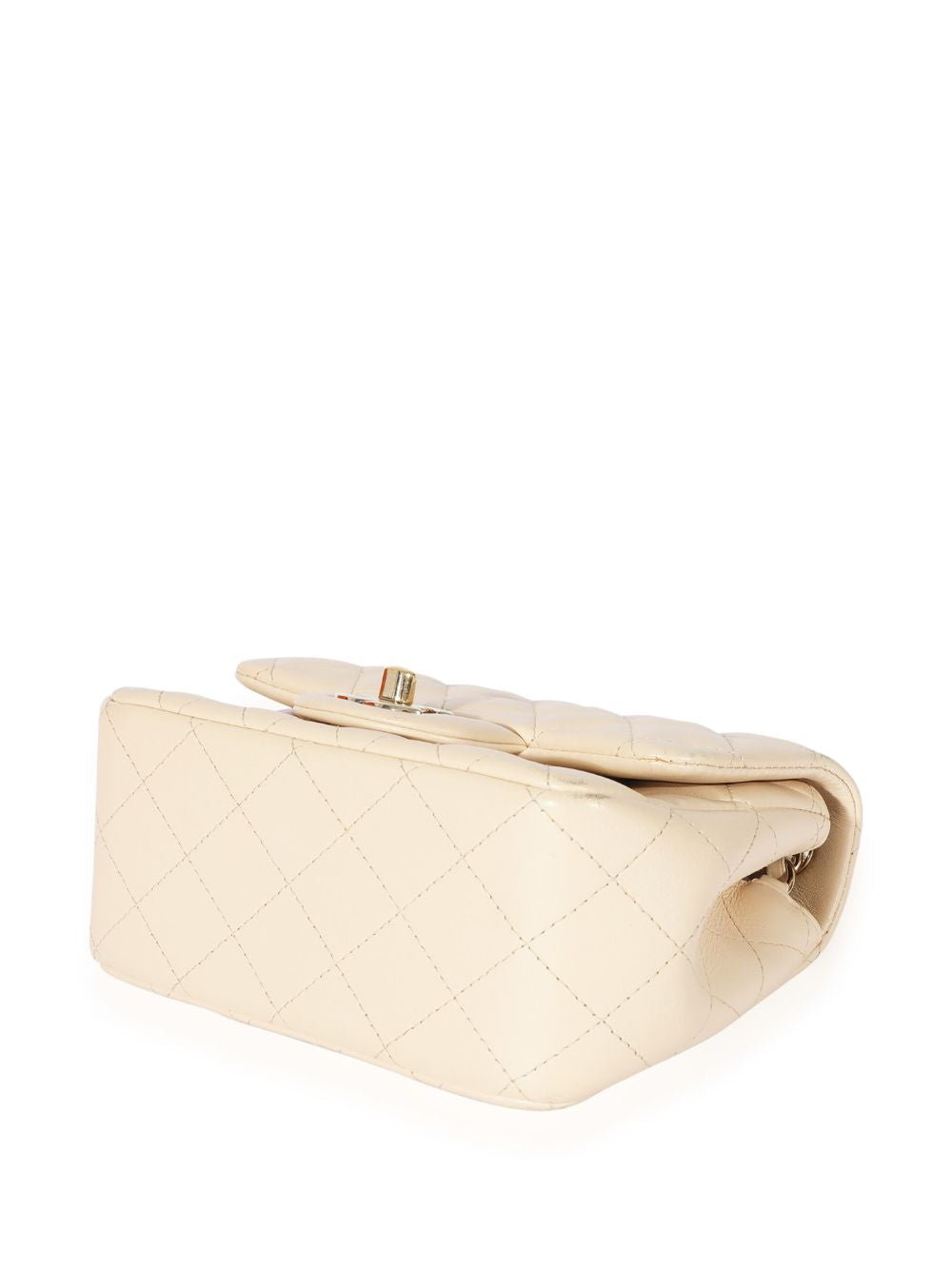 Chanel Classic Flap Crossbody Handbag White Cream Lambskin 2021 Medium