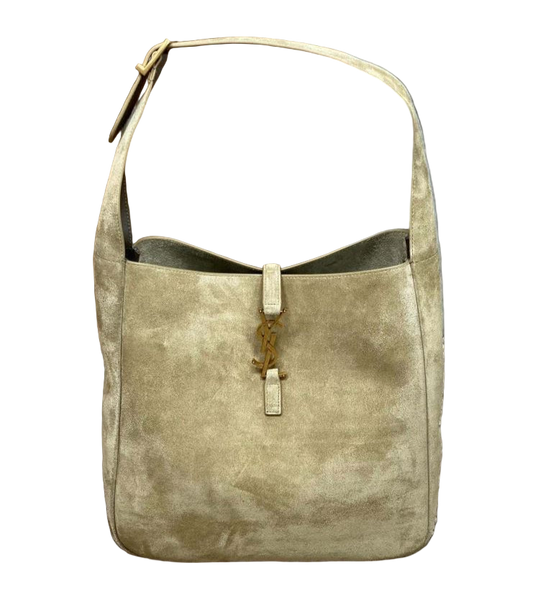 Saint Laurent Le 5 À 7 Supple Small Shoulder Bag Light Beige Suede, Timeless & Elegant