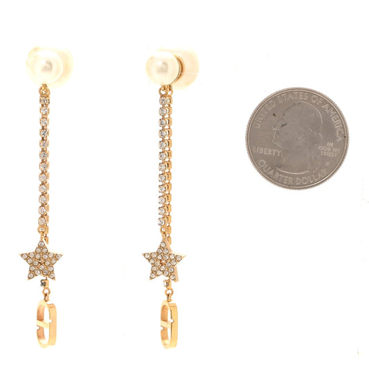 Christian Dior Tribal CD Drop Earrings Gold image 2