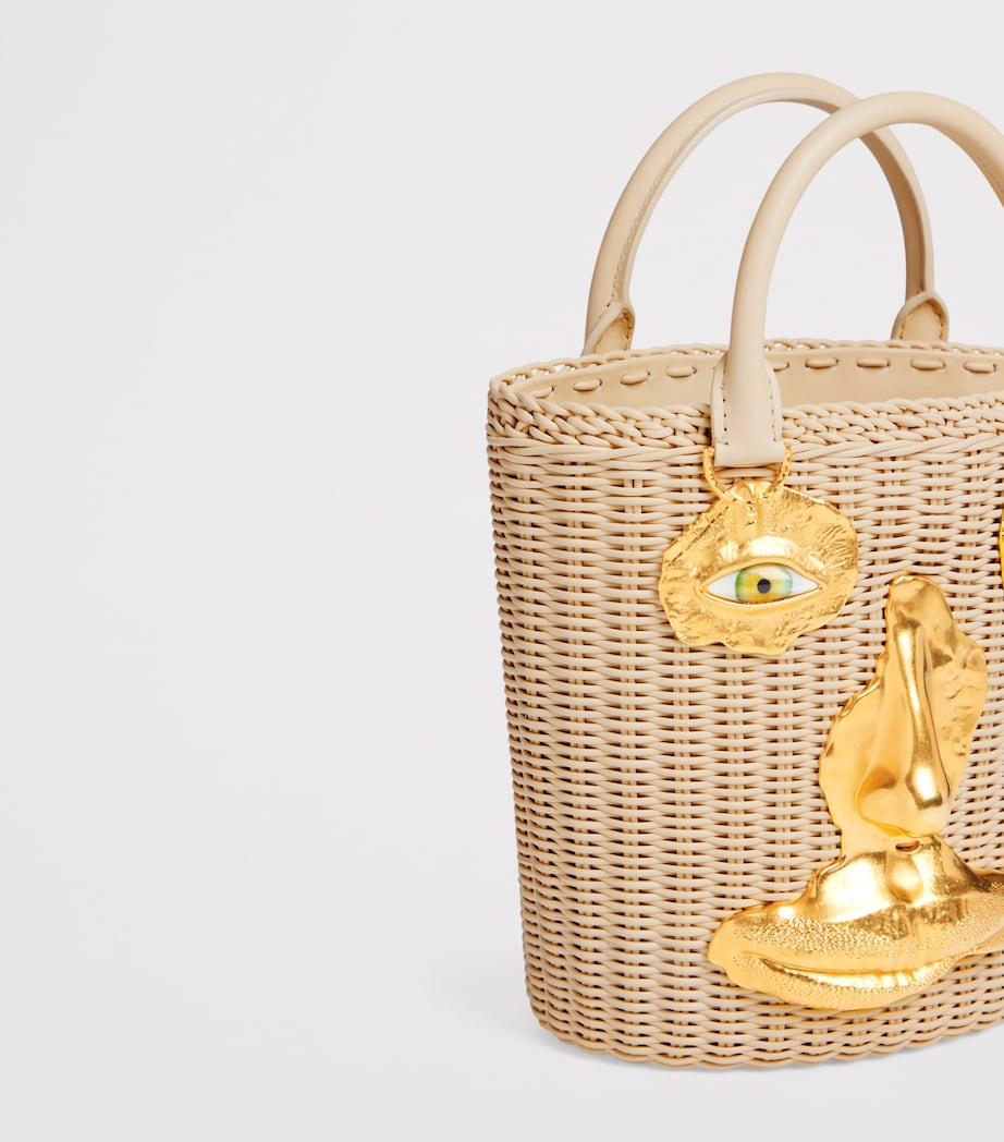 Schiaparelli Calfskin Wicker Face Bucket Bag Beige – PRELOOV