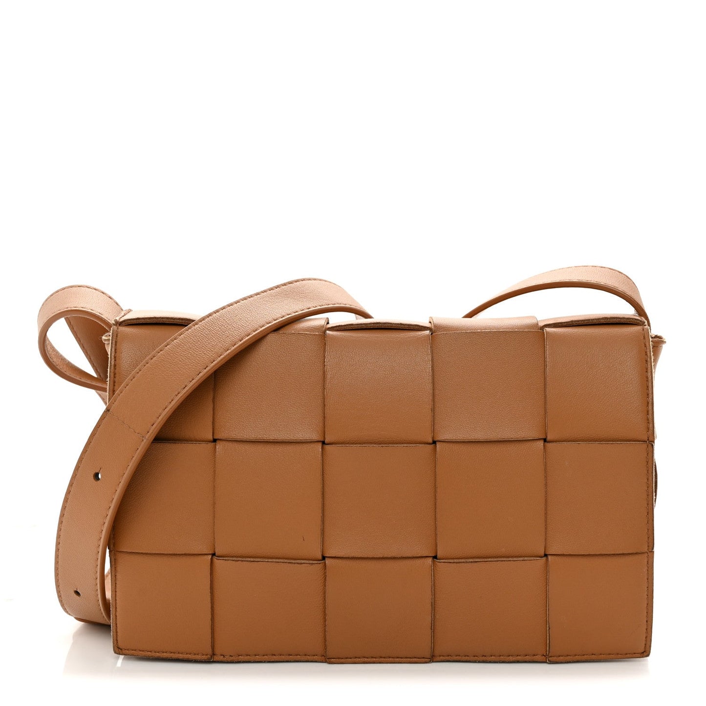 Bottega Veneta Lambskin Maxi Intrecciato Cassette Crossbody Bag Caramel 2026 PRELOOV foto 1