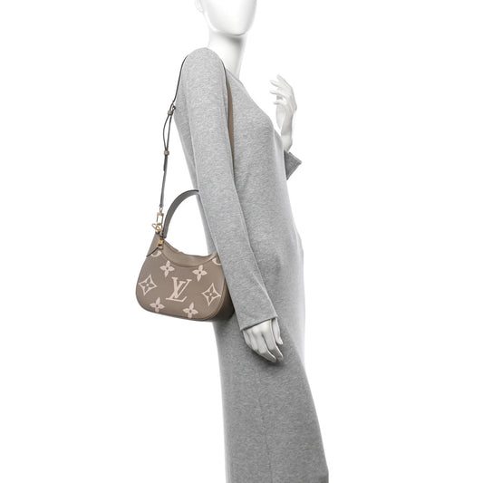 Louis Vuitton Bagatelle NM Tourterelle Creme Empreinte Monogram Giant image 2
