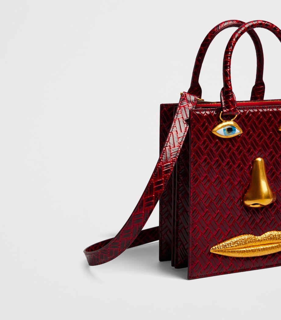 Schiaparelli Leather Face Top Handle Bag Burgundy – PRELOOV