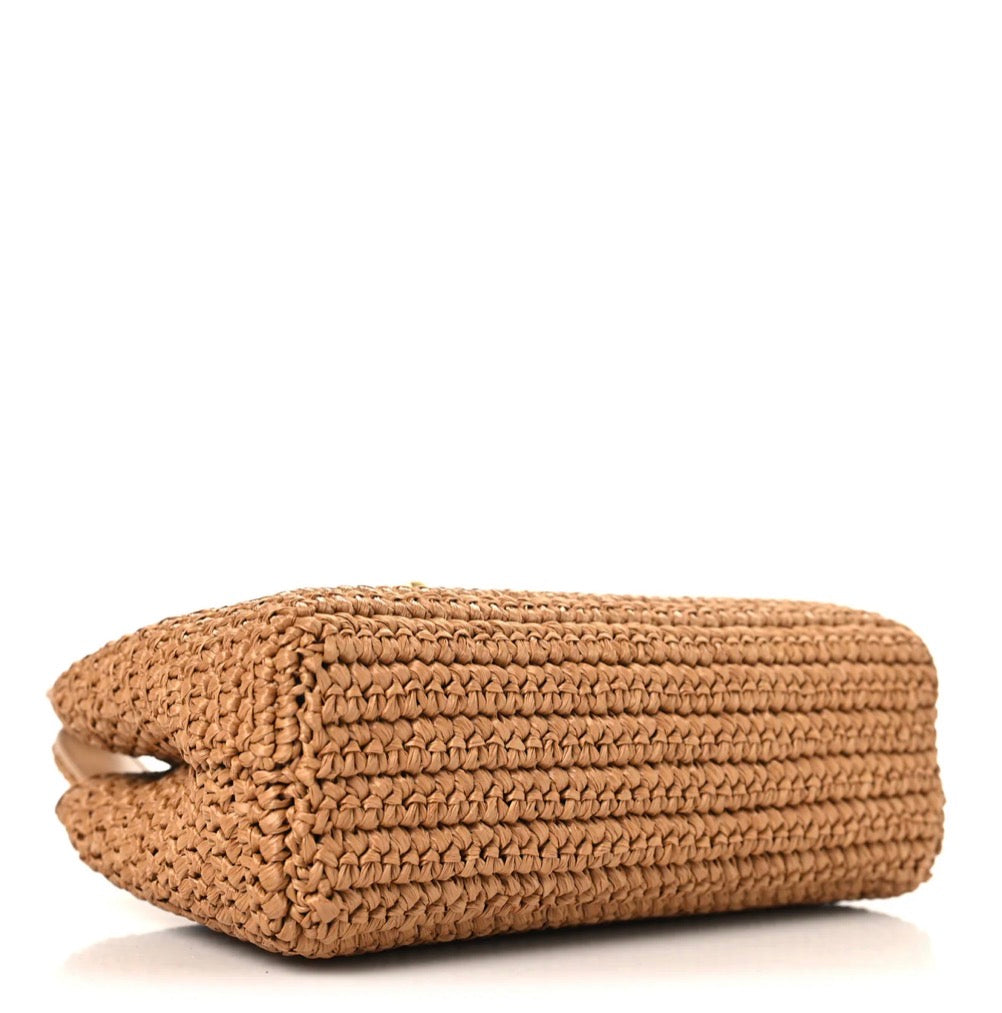 Chanel Nano Kelly Flap Bag Dark Beige Raffia – PRELOOV