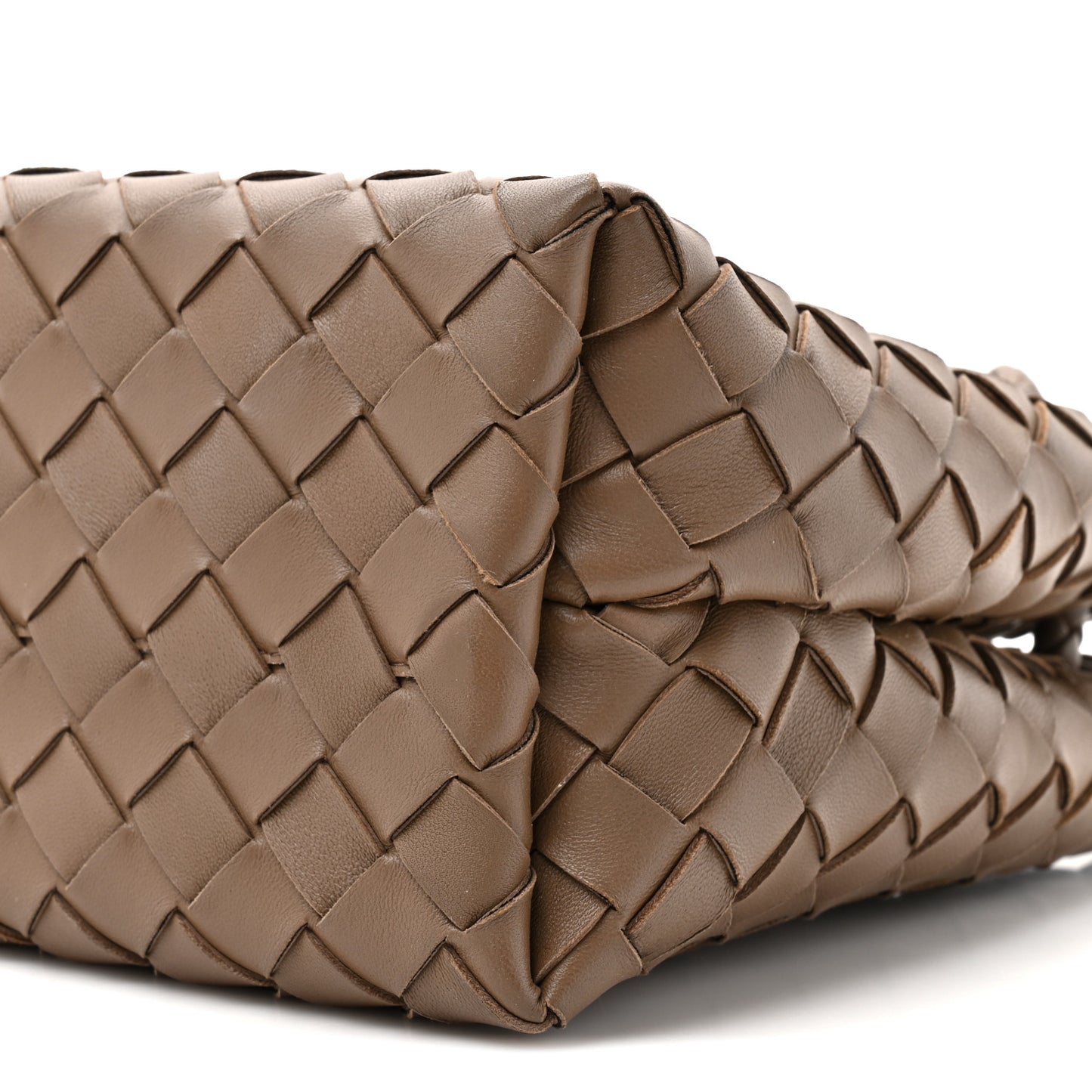 Bottega Veneta Small Andiamo Shoulder Bag Pinecone Brown Nappa Intrecciato Gold Knot – PRELOOV
