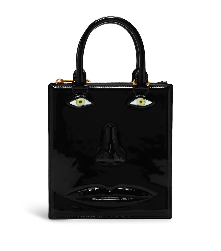 Schiaparelli Patent Calfskin Face Top Handle Bag Black – PRELOOV