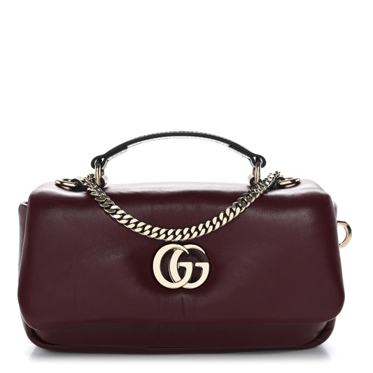 Gucci Mini GG Milano Top Handle Shoulder Bag Rosso Ancora Lambskin image 1