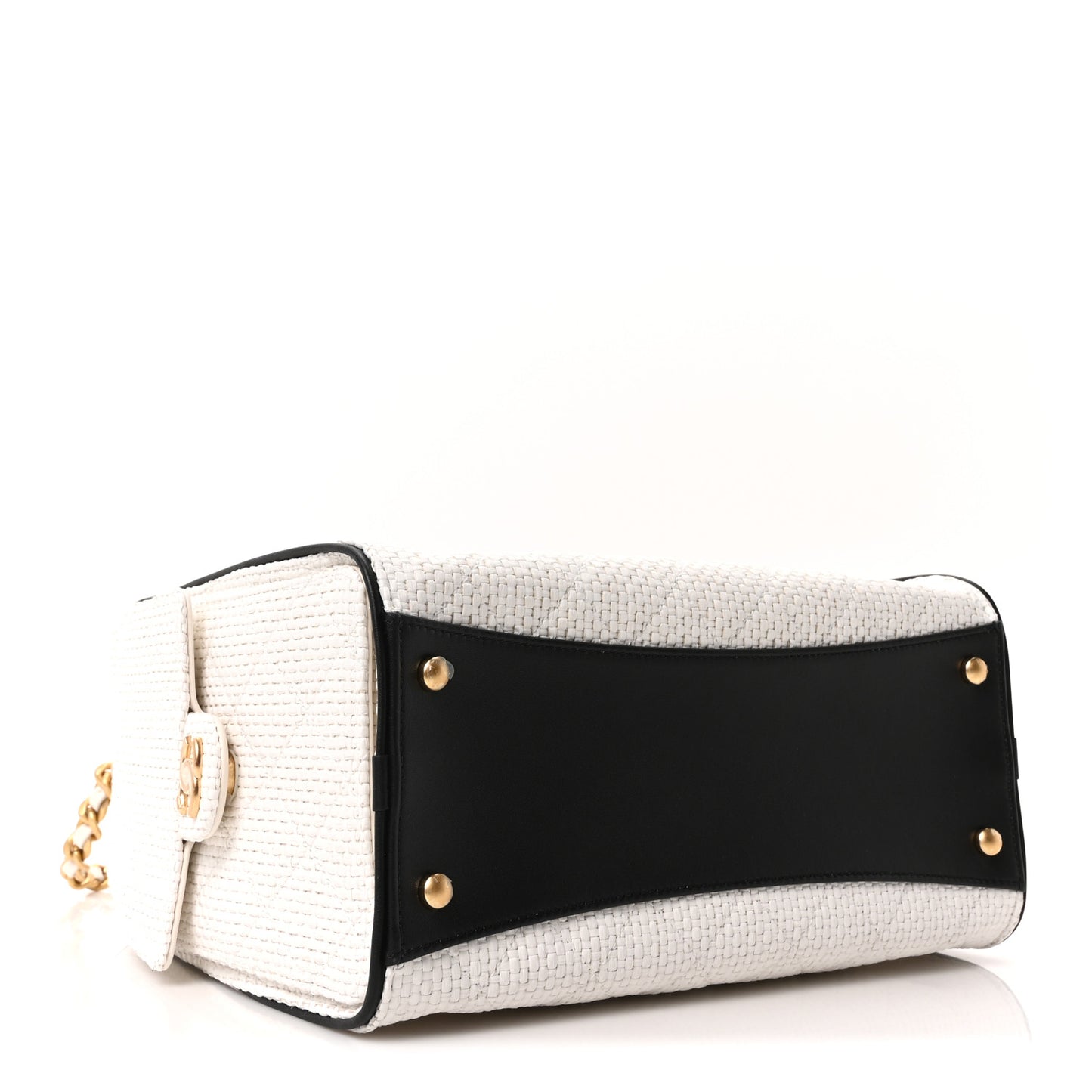 Chanel Braided Raffia Calfskin Quilted Small Chanel 25 Handbag White Black 2026 – PRELOOV