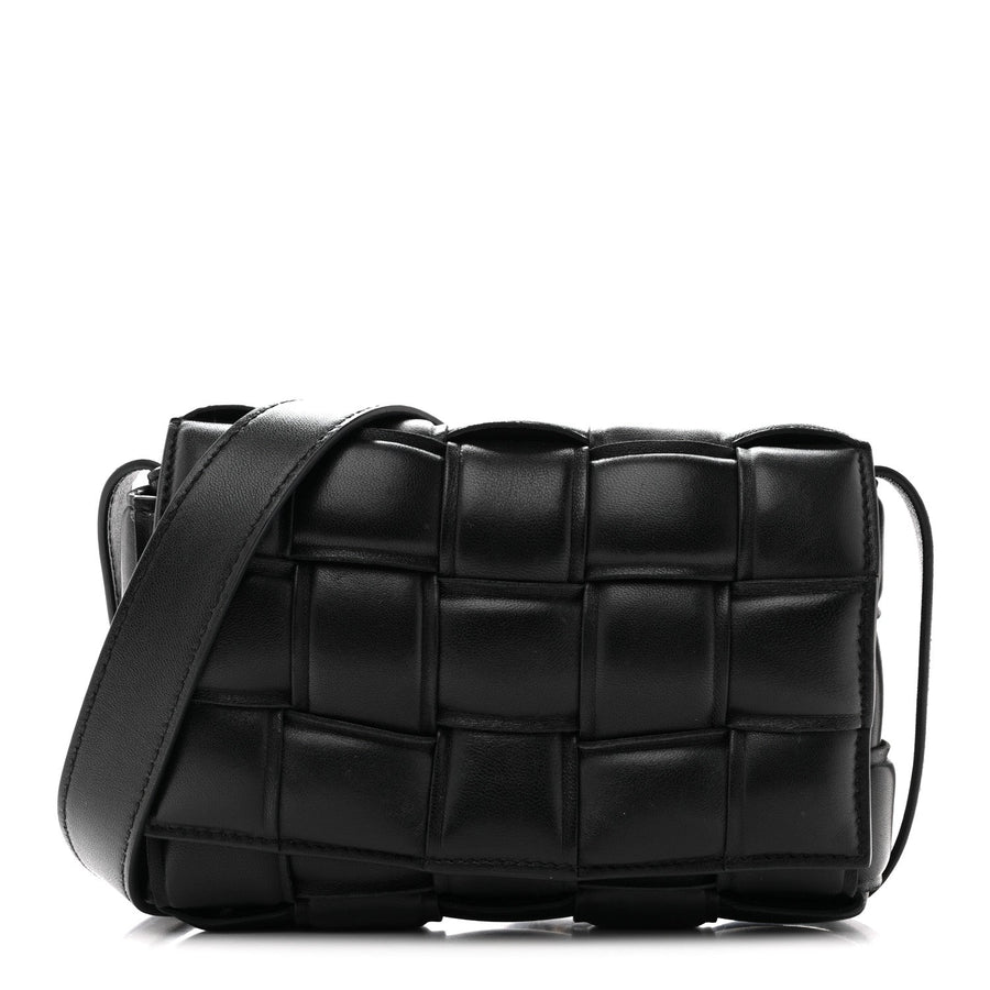 Bottega Veneta Nappa Maxi Intreccio Small Padded Cassette Crossbody Bag Black 2026 PRELOOV