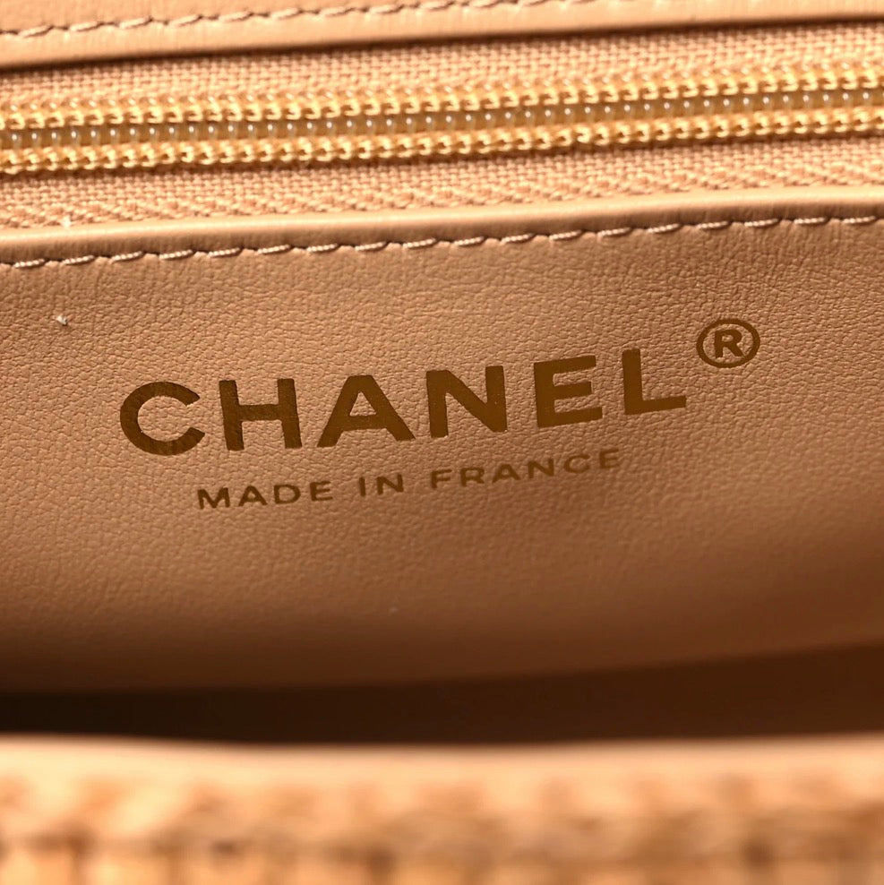Chanel Nano Kelly Flap Bag Dark Beige Raffia – PRELOOV