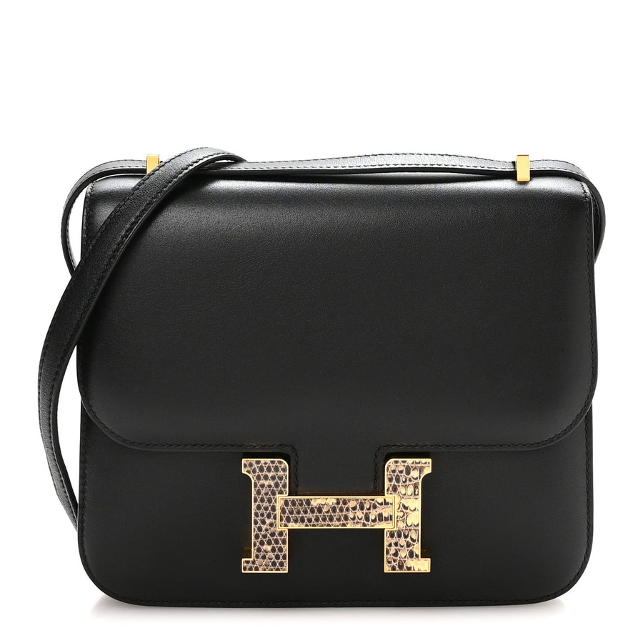 Hermès Tadelakt Lizard Marquette Constance 18 Black Ombre | PRELOOV