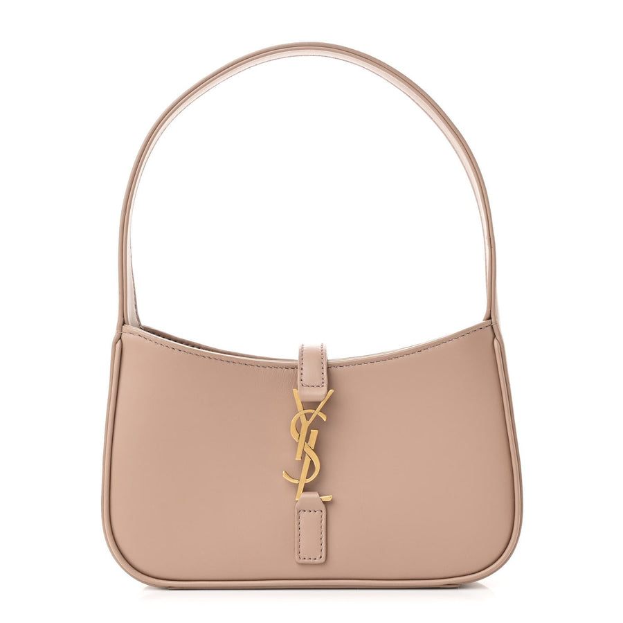 Saint Laurent Le 5 A 7 Mini Hobo Dark Beige Smooth Calfskin
